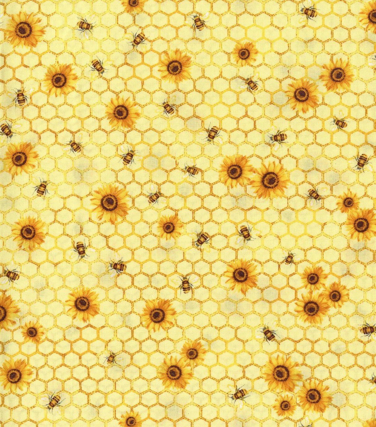 Quilting Cotton Hi Fashion Honeycomb Florals Yellow