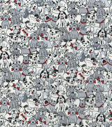 Quilting Cotton Playful Pups with Bones Novelty Fabric