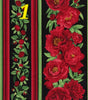 Quilting Cotton Red Peony on Black Tossed 100% Cotton Fabric