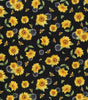 Quilting Cotton Sunflowers and Bees Black 100% Cotton