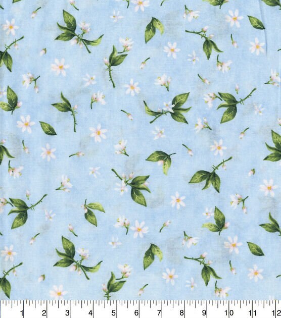 Quilting Cotton Hi Fashion Tossed Floral Light Blue
