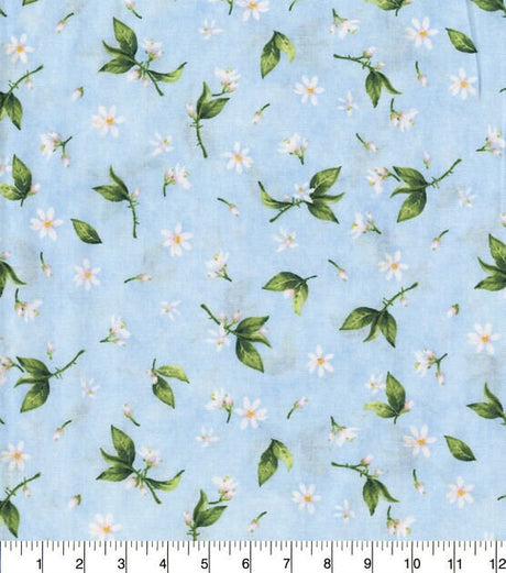 Quilting Cotton Hi Fashion Tossed Floral Light Blue