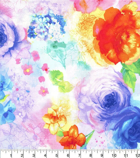 Quilting Cotton Hi Fashion Watercolor Floral