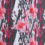 Stretch Woven Boardshort Fabric Hibiscus Frequency Flow