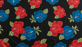 Hibiscus All Over Design Polyester Fabric - Multicolor Hibiscus Floral Print, 70x43 (1 Piece)