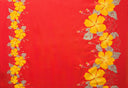 Polyester Fabric Hibiscus Double Border Tropical Print