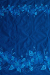 Hibiscus Flowers Double Border Polyester Fabric - Hibiscus Double Border Print, 60" Width (1 Yard)