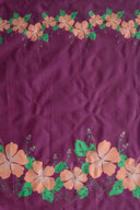 Polyester Fabric Hibiscus Double Border Tropical Print