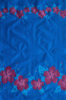 Hibiscus Flowers Double Border Polyester Fabric - Hibiscus Double Border Print, 60" Width (1 Yard)