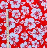 Polyester Hibiscus Flower Fabric