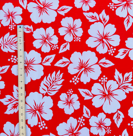 Polyester Hibiscus Flower Fabric