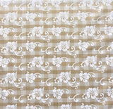 Hibiscus Palaka Cotton Fabric - Hibiscus Floral Palaka Check, 45" Width (1 Yard)
