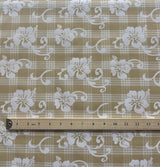 Hibiscus Palaka Cotton Fabric - Hibiscus Floral Palaka Check, 45" Width (1 Yard)
