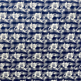 Hibiscus Palaka Cotton Fabric - Hibiscus Floral Palaka Check, 45" Width (1 Yard)