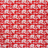 Hibiscus Palaka Cotton Fabric - Hibiscus Floral Palaka Check, 45" Width (1 Yard)