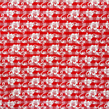 Hibiscus Palaka Cotton Fabric - Hibiscus Floral Palaka Check, 45" Width (1 Yard)