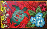 Hibiscus Plumeria Assortment Polyester Fabric - Tropical Floral, Polynesian Print, 70" L x 43" W (1 Piece)