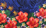 Hibiscus Plumeria Assortment Polyester Fabric - Tropical Floral, 70" L X 43" W (1 Piece)