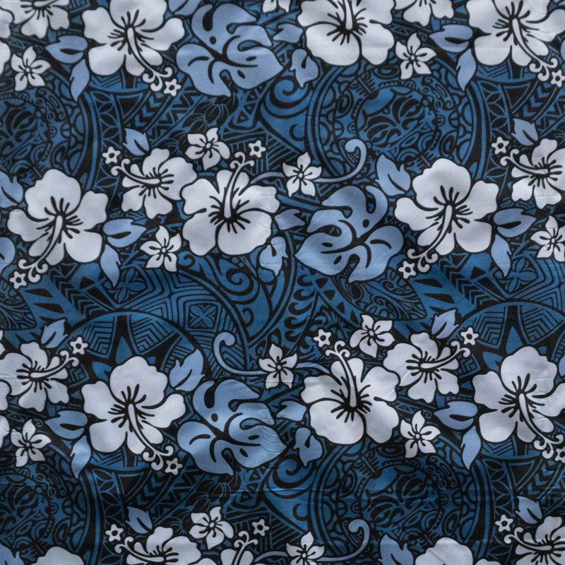 Polyester Fabric Hibiscus Plumeria Monstera Leaf Print