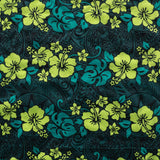 Polyester Fabric Hibiscus Plumeria Monstera Leaf Print