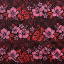 Polyester Fabric Hibiscus Plumeria Monstera Leaf Print