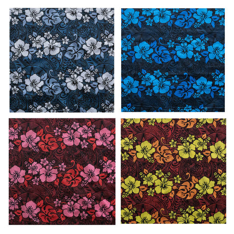 Polyester Fabric Hibiscus Plumeria Monstera Leaf Print