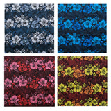 Hibiscus/Plumeria/Monstera Leaf Polyester Fabric - Polynesian Floral Leaf Print, 60" Width (1 Yard)