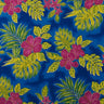 Hibiscus Plumeria Monstera Palm Leaves Glitter Polyester Fabric - Tropical Floral Leaf Print, 36" Width (1 Yard)