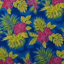 Polyester Fabric Hibiscus Plumeria Monstera Palm Leaves Glitter