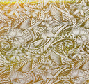 Polyester Foil Fabric Hibiscus Plumeria Polynesian Tattoo
