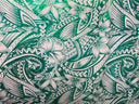 Polyester Foil Fabric Hibiscus Plumeria Polynesian Tattoo