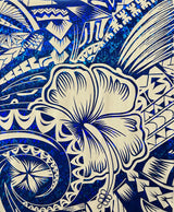 Polyester Foil Fabric Hibiscus Plumeria Polynesian Tattoo