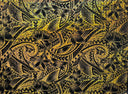Polyester Foil Fabric Hibiscus Plumeria Polynesian Tattoo