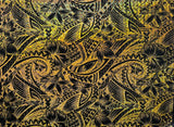 Polyester Foil Fabric Hibiscus Plumeria Polynesian Tattoo