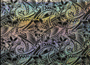 Polyester Foil Fabric Hibiscus Plumeria Polynesian Tattoo