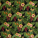 Rayon Poplin Hibiscus Plumeria Palm Leaves Fabric