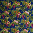 Rayon Poplin Hibiscus Plumeria Palm Leaves Fabric