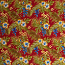 Rayon Poplin Hibiscus Plumeria Palm Leaves Fabric