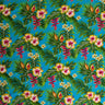 Hibiscus Plumeria Split Banana Palm Leaves Rayon Poplin Fabric - Tropical Floral Palm Leaves, 44/45" Width (1 Yard)