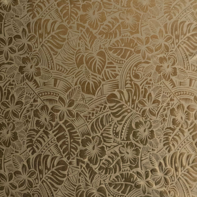 Polyester Foil Tropical Leaf Fabric