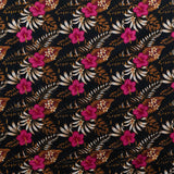 Cotton Fabric Hibiscus Plumeria Tropical Leaves Print