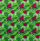 Cotton Fabric Hibiscus Plumeria Tropical Leaves Print