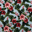 Hibiscus Plumeria W/ Monstera & Banana Leaf 100 Percent Cotton Fabric - Tropical Floral Leaf Print, 56-58" Width (1 Yard)
