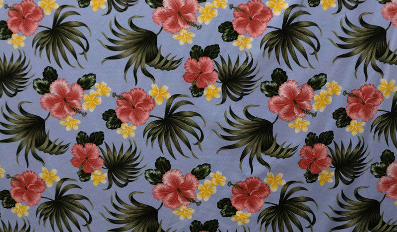 Cotton Tropical Upholstery Fabric Hibiscus Plumerias Palm & Elephant Ear Leaves
