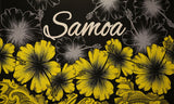 Hibiscus Samoa Polyester Fabric - Two-Tone Hibiscus Floral Print, 67" L X 44" W (1 Piece)