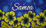 Hibiscus Samoa Polyester Fabric - Two-Tone Hibiscus Floral Print, 67" L X 44" W (1 Piece)