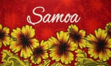 Hibiscus Samoa Polyester Fabric - Two-Tone Hibiscus Floral Print, 67" L X 44" W (1 Piece)
