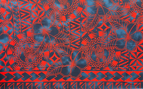 Polyester Sarong Hibiscus Sea Turtle