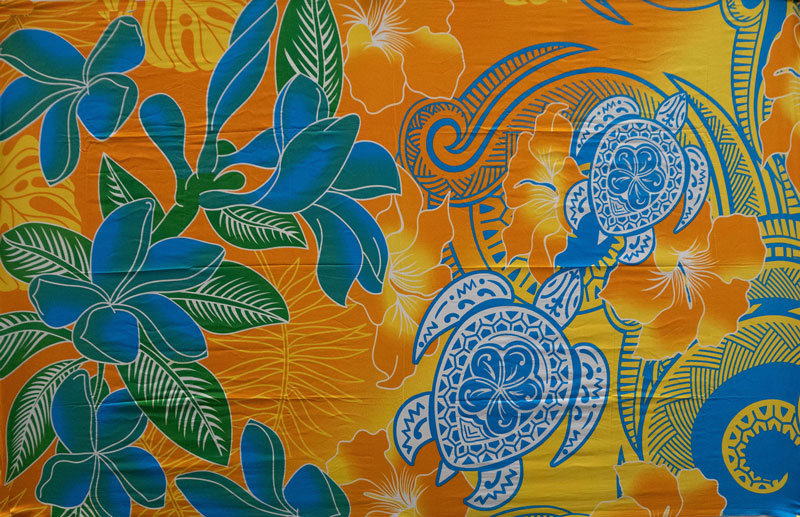 Polyester Sarong Hibiscus Tiare Turtle 72x45