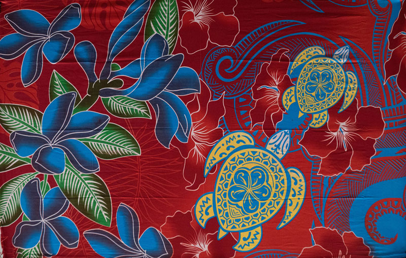 Polyester Sarong Hibiscus Tiare Turtle 72x45
